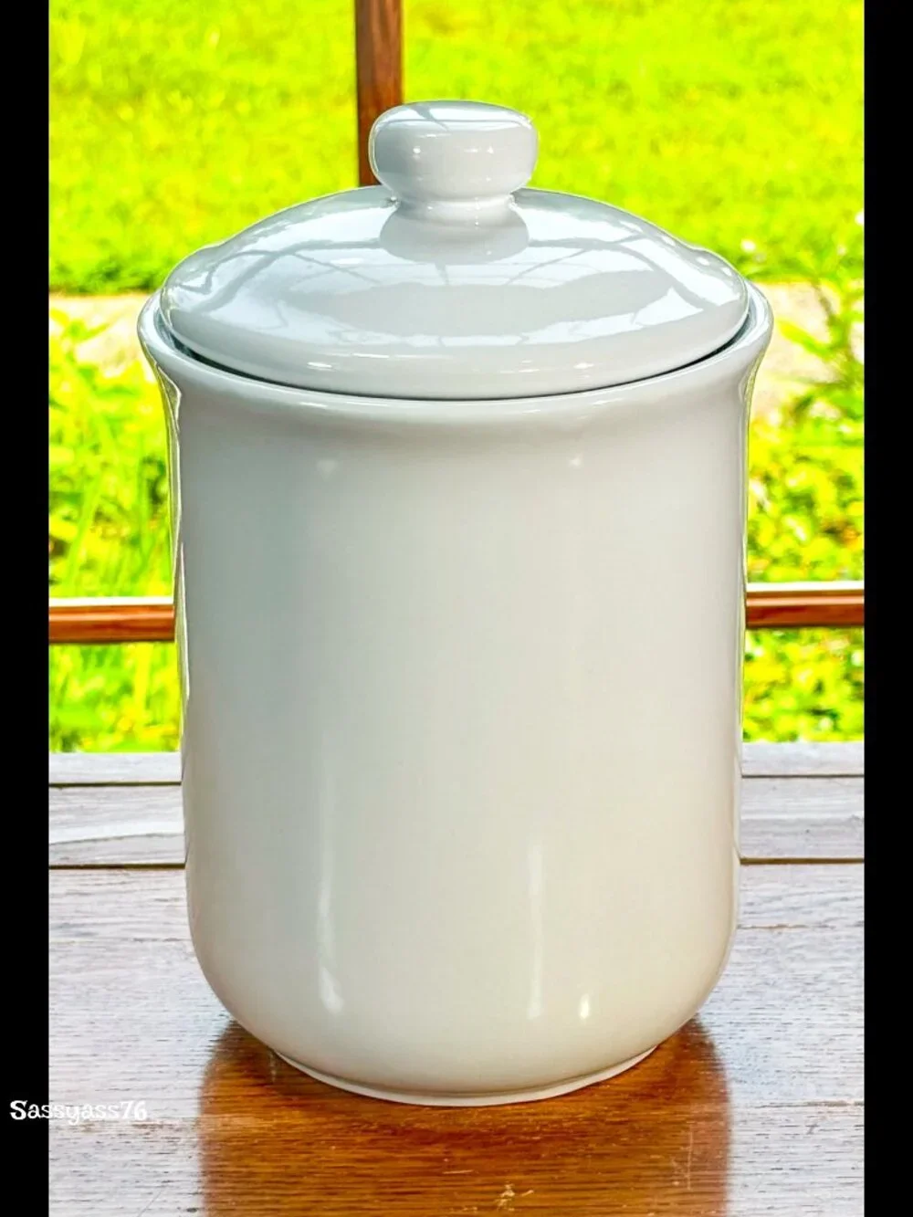 🆕VTG▪️NEWCOR STONEWARE▪️2 Cream Heavy Glazed Ceramic Lidded Kitchen Canisters